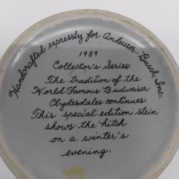 Budweiser 1989 Holiday Beer Stein - Picture 6 of 6